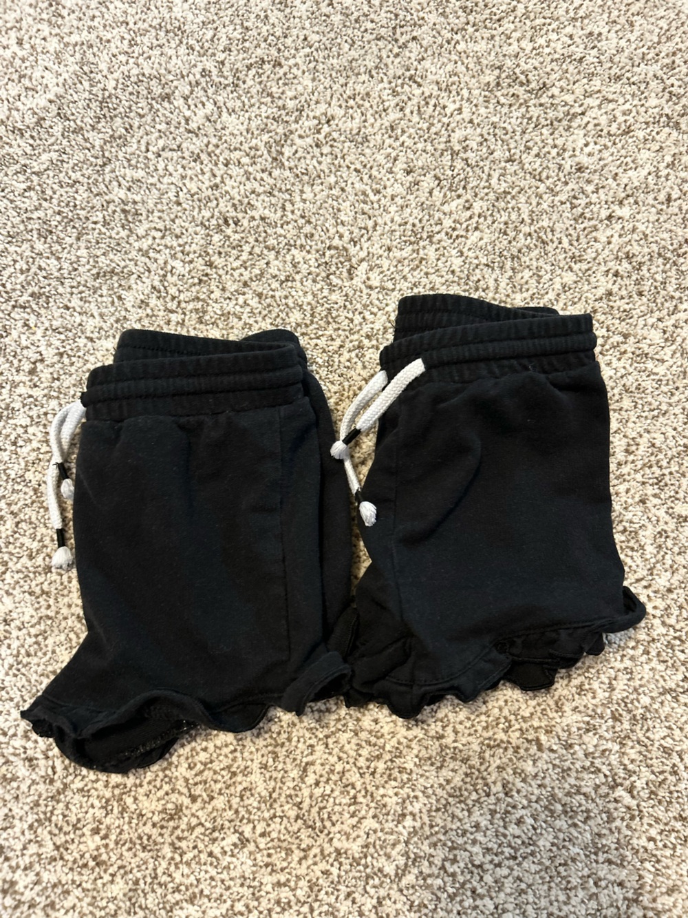 Toddler Girls Black Ruffle Shorts 3T